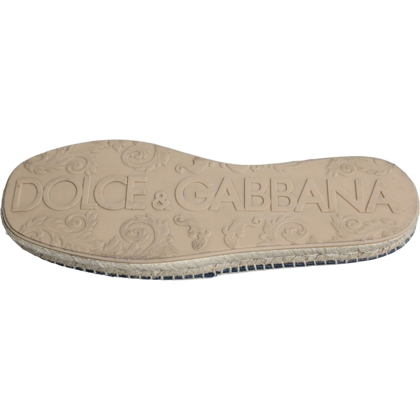 Dolce & Gabbana Blue Leather Leather Espadrille Flats Shoes Dolce & Gabbana