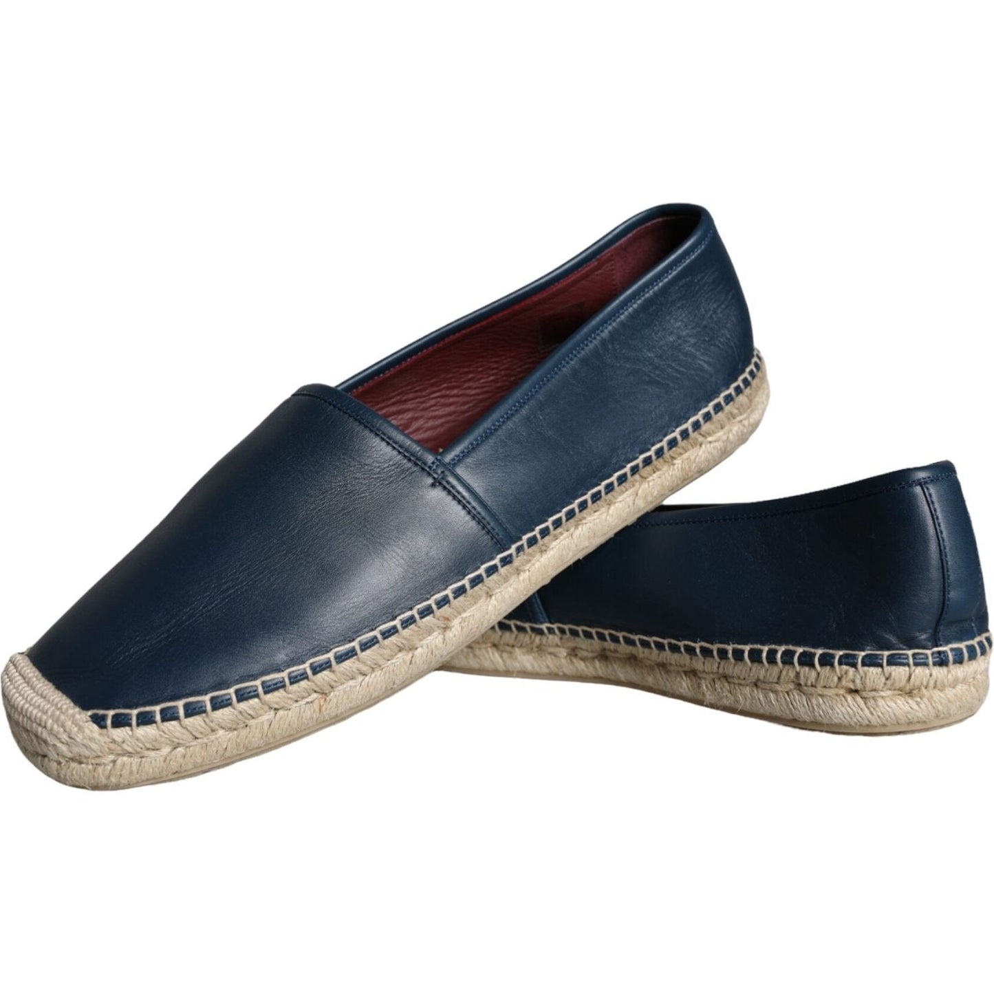 Dolce & Gabbana Blue Leather Leather Espadrille Flats Shoes Dolce & Gabbana