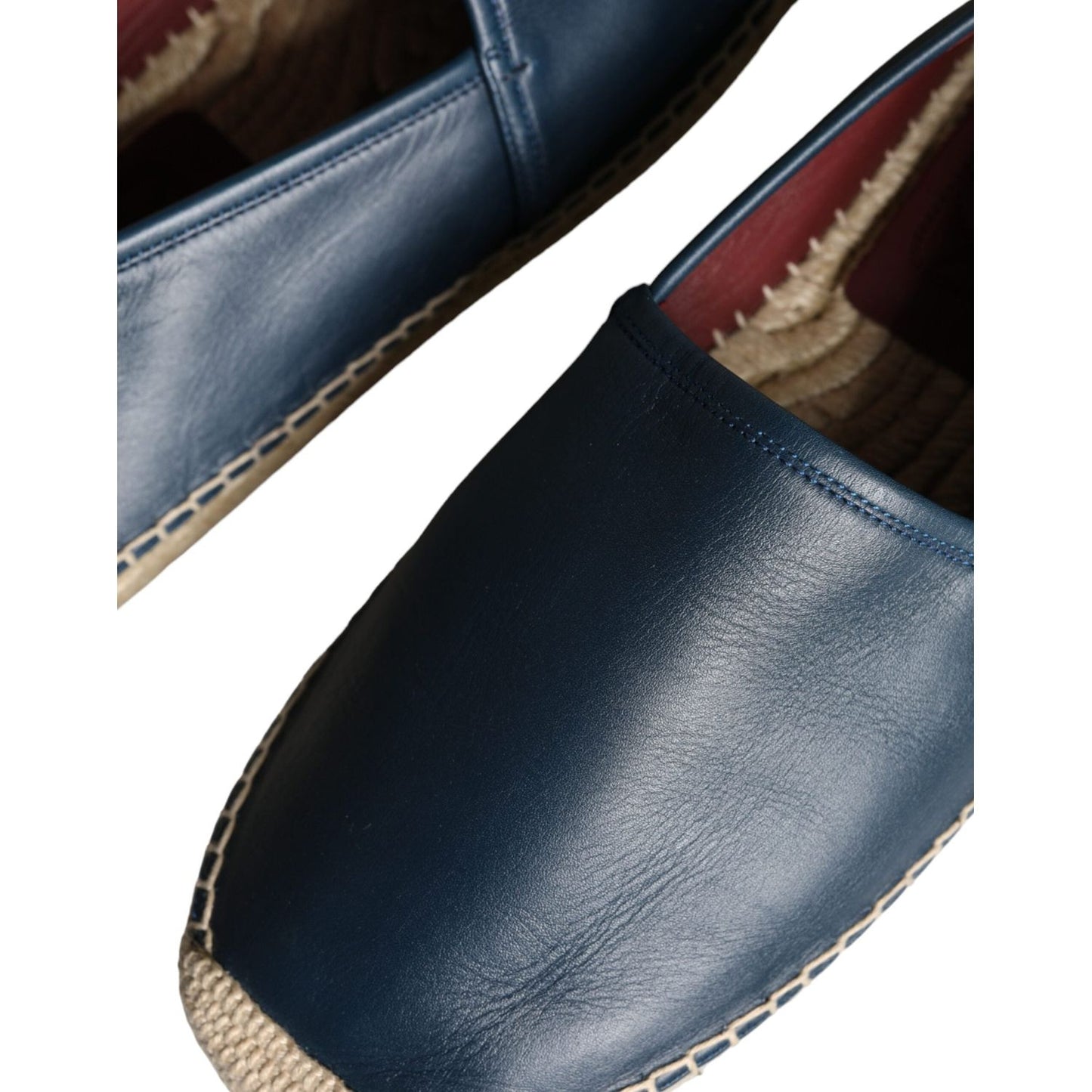 Dolce & Gabbana Blue Leather Leather Espadrille Flats Shoes Dolce & Gabbana