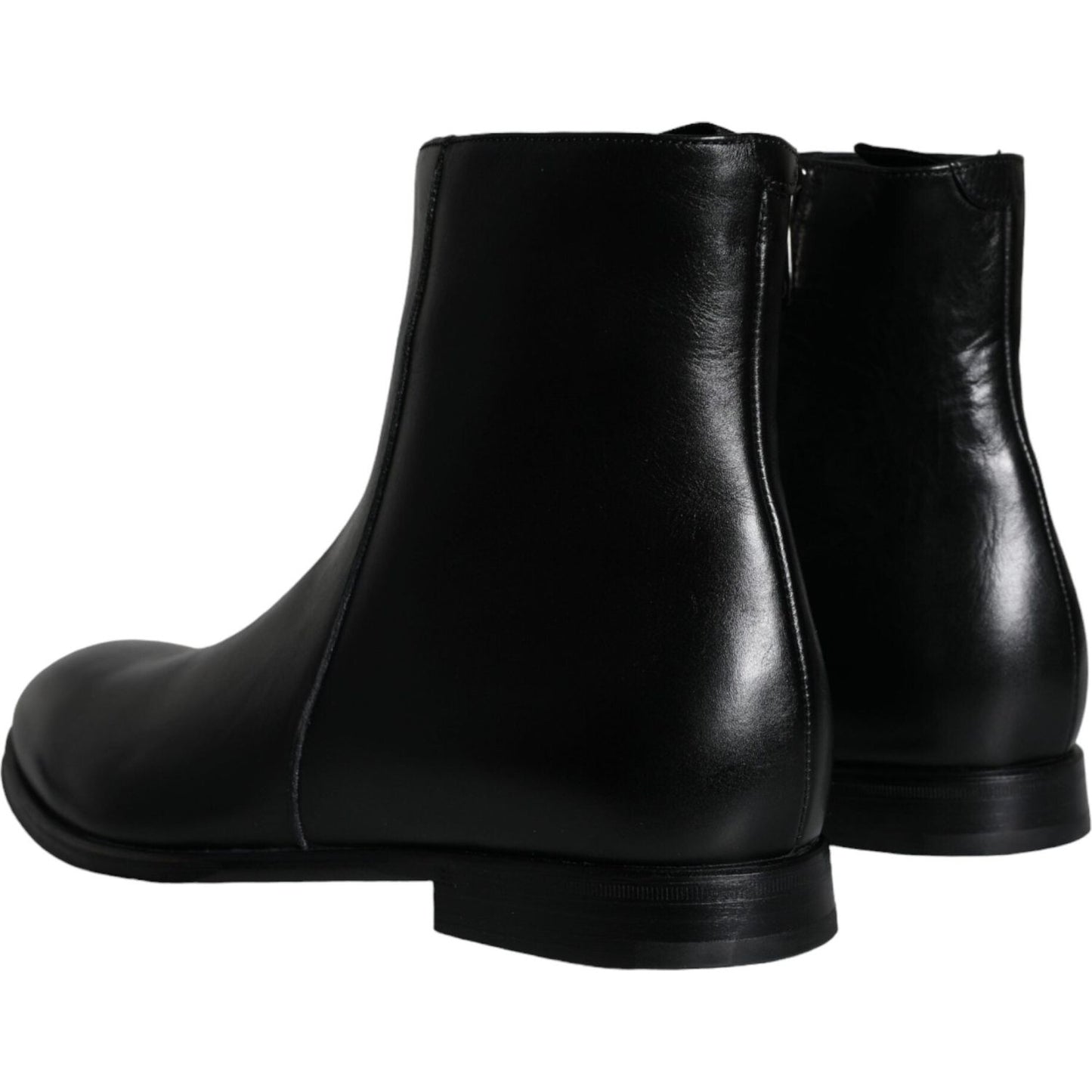 Dolce & Gabbana Black Calf Leather Men Ankle Boots Shoes Dolce & Gabbana