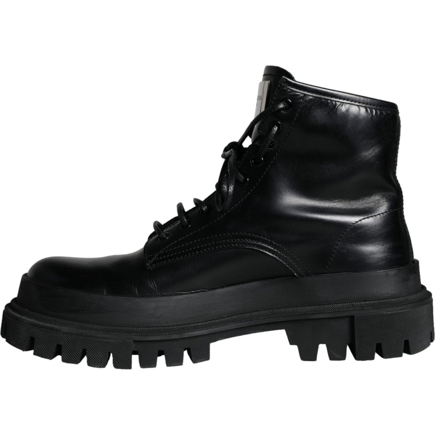 Dolce & Gabbana Black Lace Up Trekking Ankle Boots Men Shoes Dolce & Gabbana