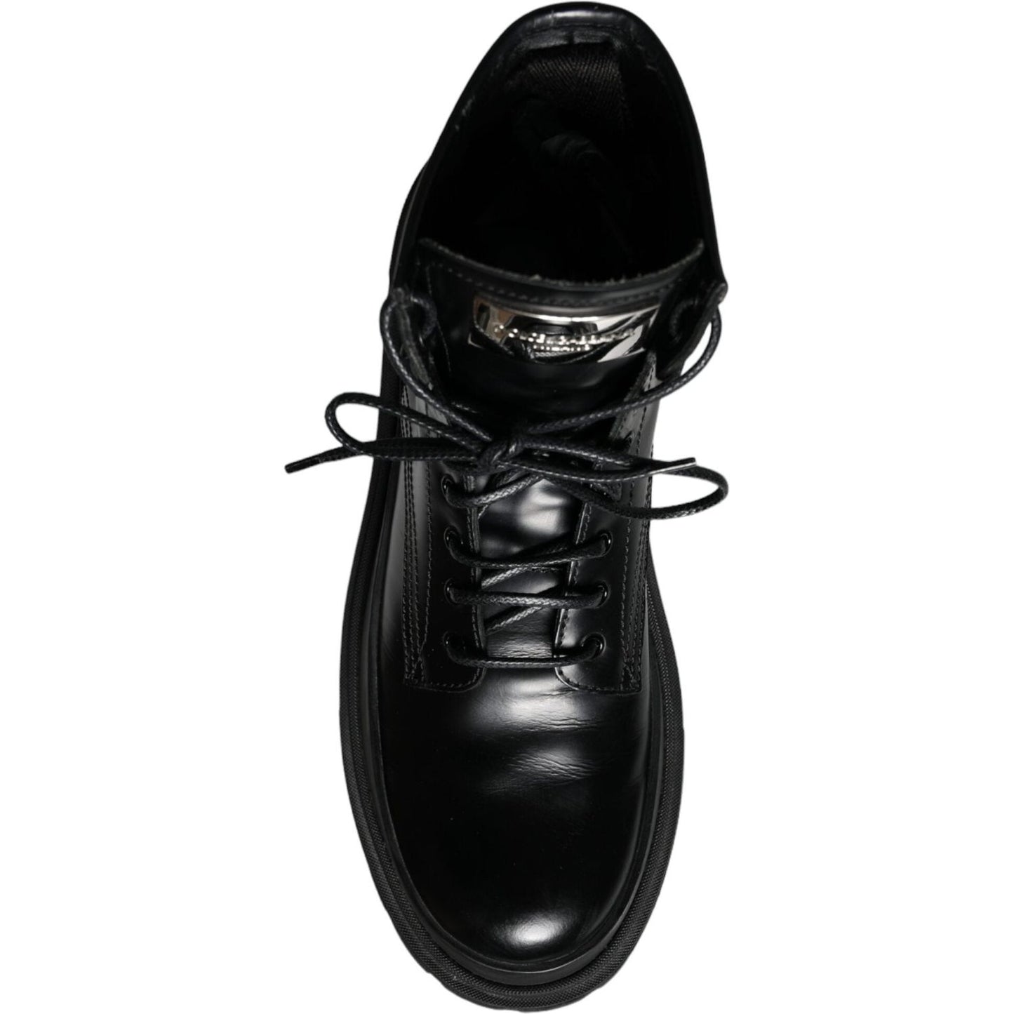 Dolce & Gabbana Black Lace Up Trekking Ankle Boots Men Shoes Dolce & Gabbana