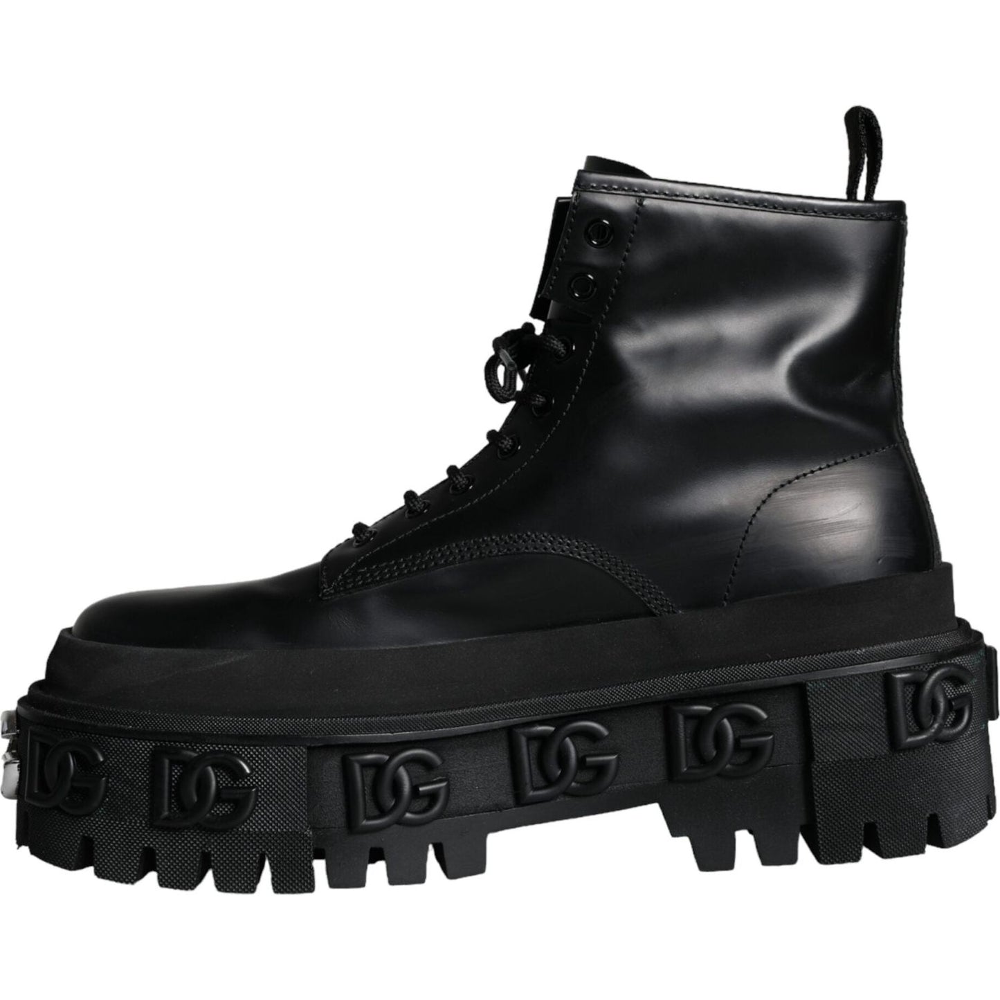 Dolce & Gabbana Black Lace Up Trekking Ankle Boots Men Shoes Dolce & Gabbana