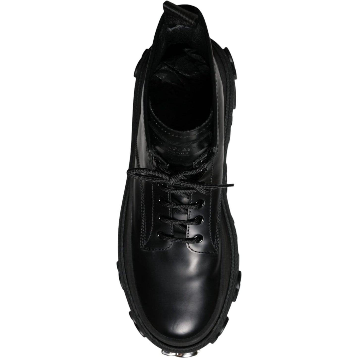 Dolce & Gabbana Black Lace Up Trekking Ankle Boots Men Shoes Dolce & Gabbana