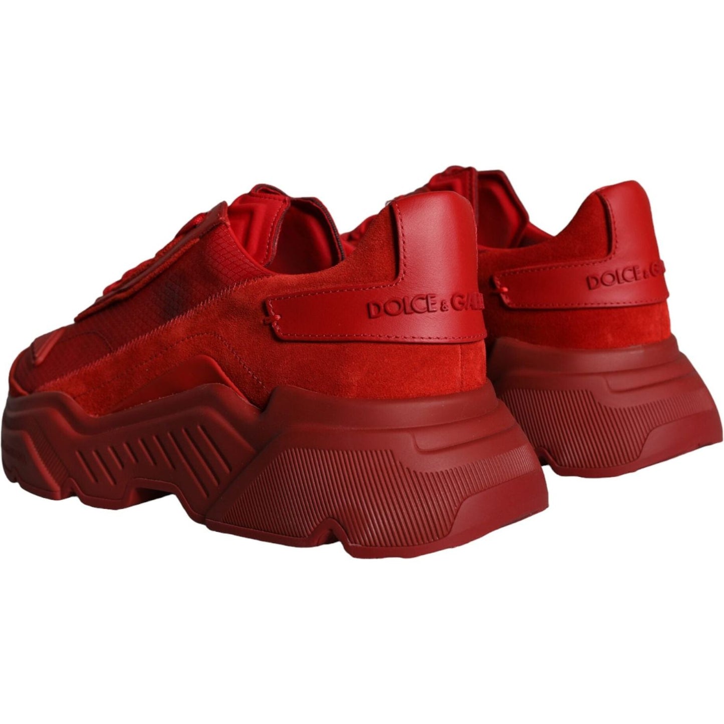 Dolce & Gabbana Red Leather Daymaster Low Top Sneakers Shoes Dolce & Gabbana