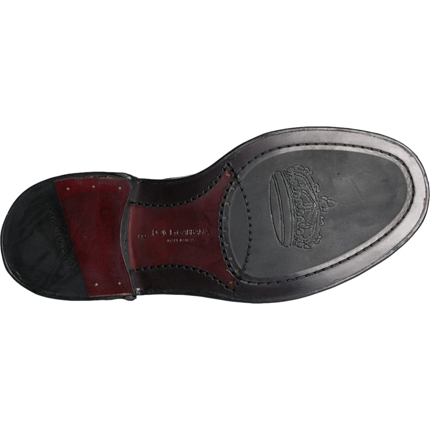 Dolce & Gabbana Black Leather Oxford Wingtip Formal Men Shoes