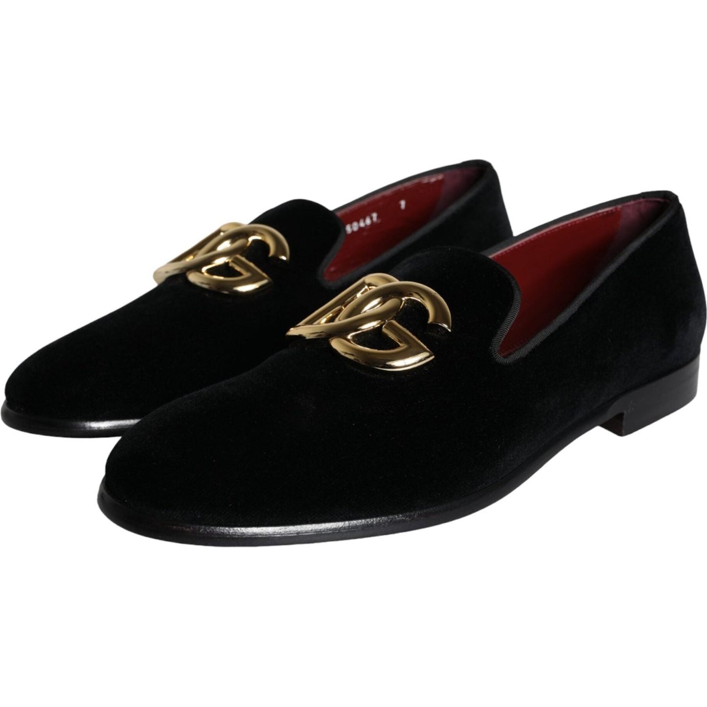 Dolce & Gabbana Black Velvet Cotton Logo Loafers Dress Shoes Dolce & Gabbana