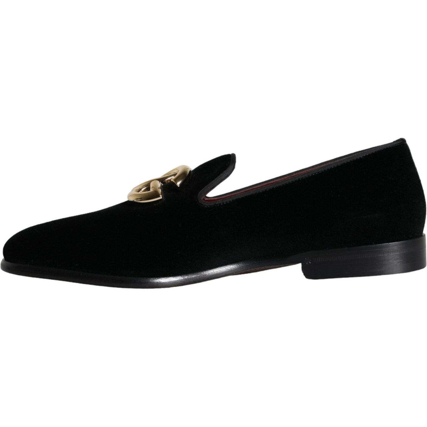 Dolce & Gabbana Black Velvet Cotton Logo Loafers Dress Shoes Dolce & Gabbana