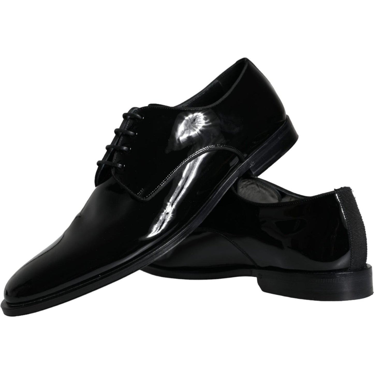 Dolce & Gabbana Black Calfskin Leather Derby Men Dress Shoes Dolce & Gabbana