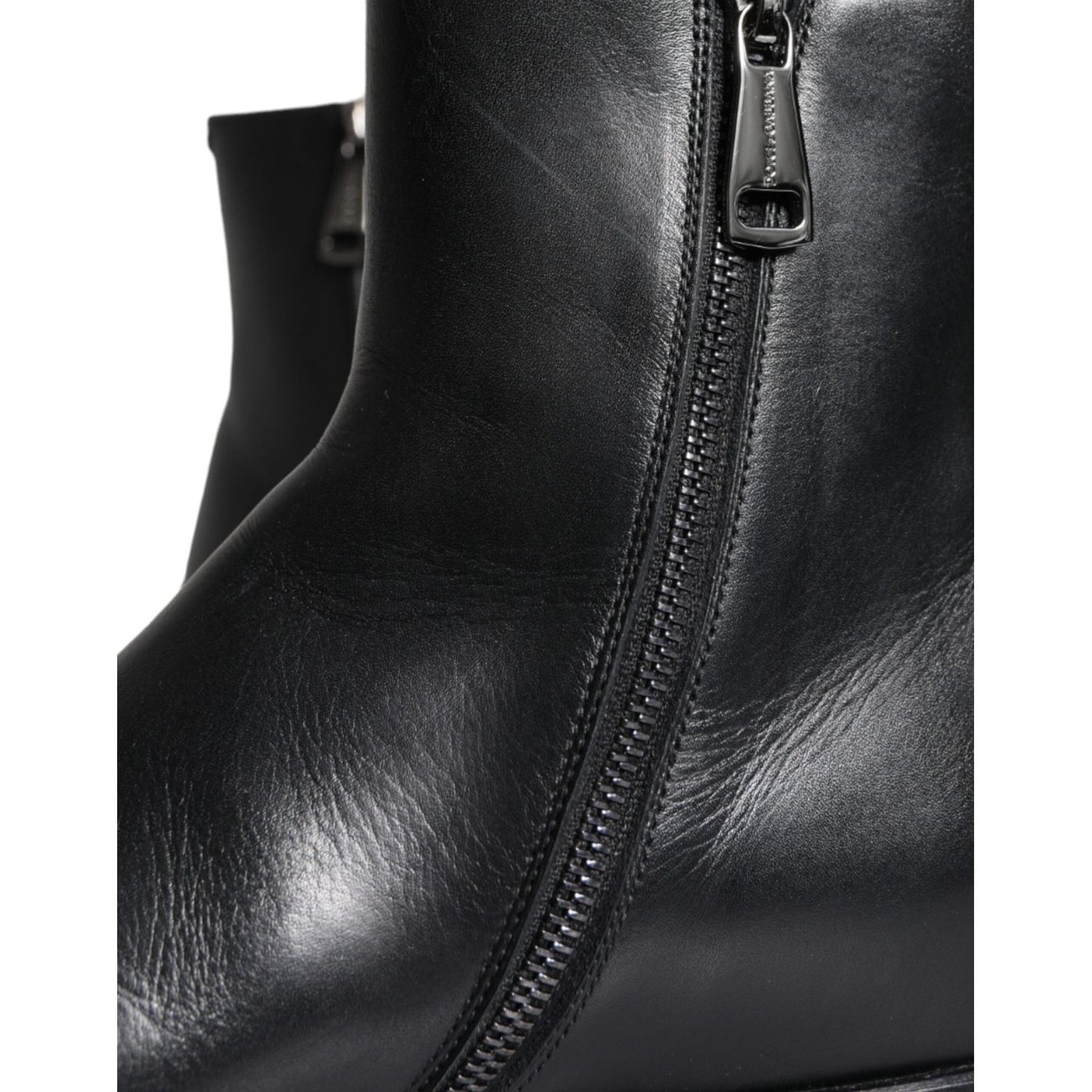 Dolce & Gabbana Black Calf Leather Men Ankle Boots Men Shoes Dolce & Gabbana