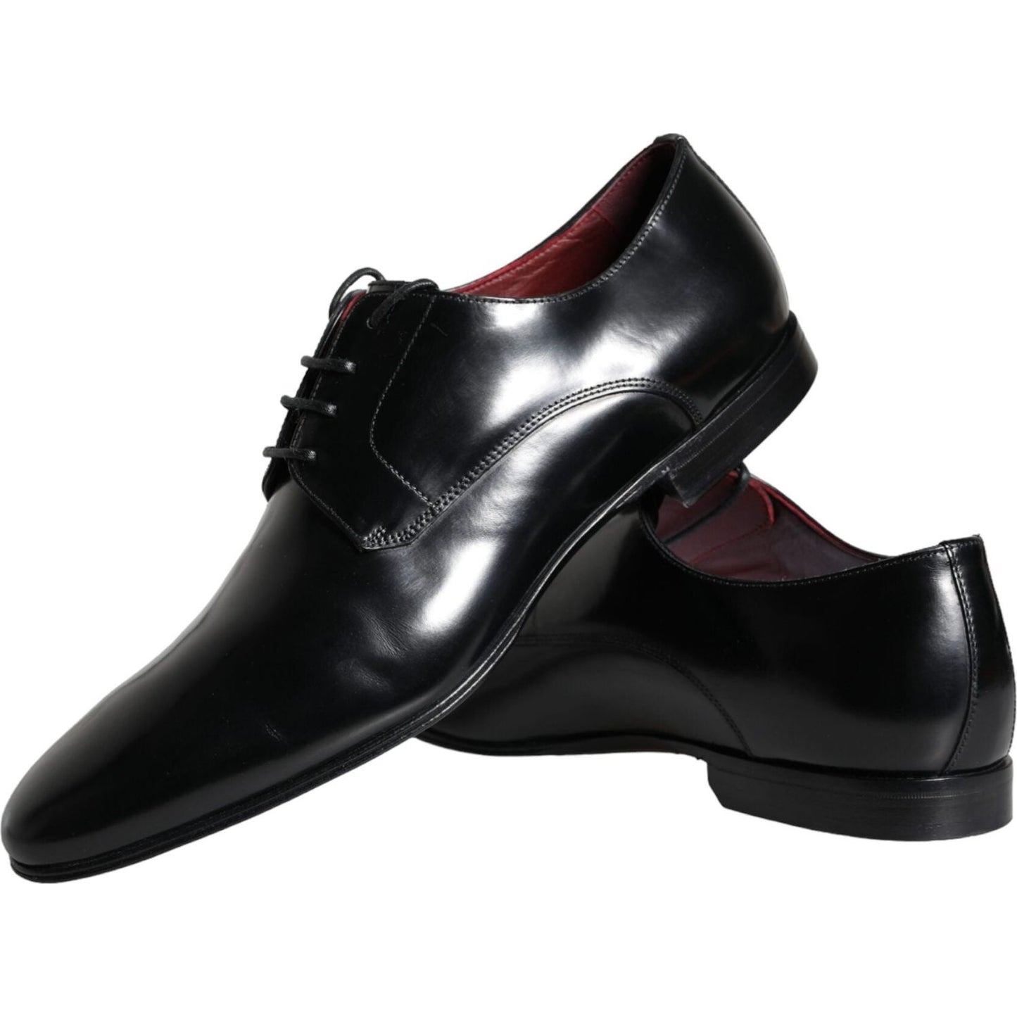 Dolce & Gabbana Black Calfskin Leather Derby Men Dress Shoes Dolce & Gabbana