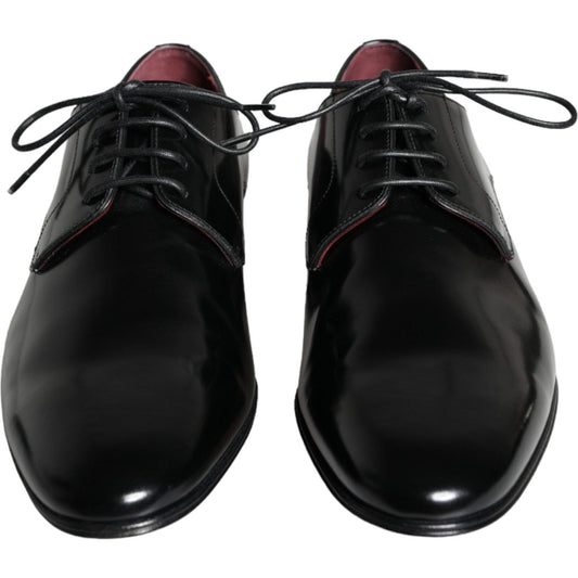 Dolce & Gabbana Black Calfskin Leather Derby Dress Men Shoes Dolce & Gabbana