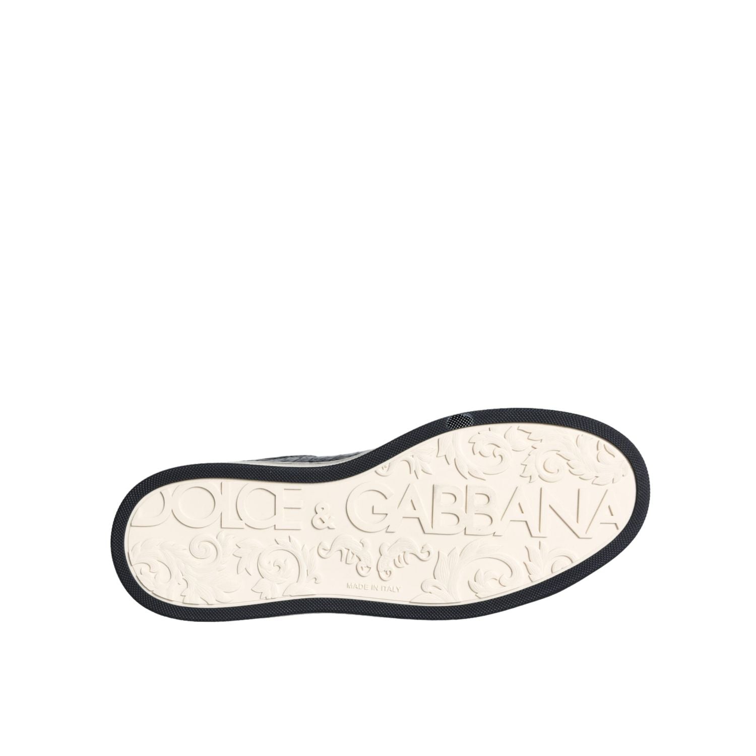 Dolce & Gabbana Black Leather Men Low Top Sneakers Shoes
