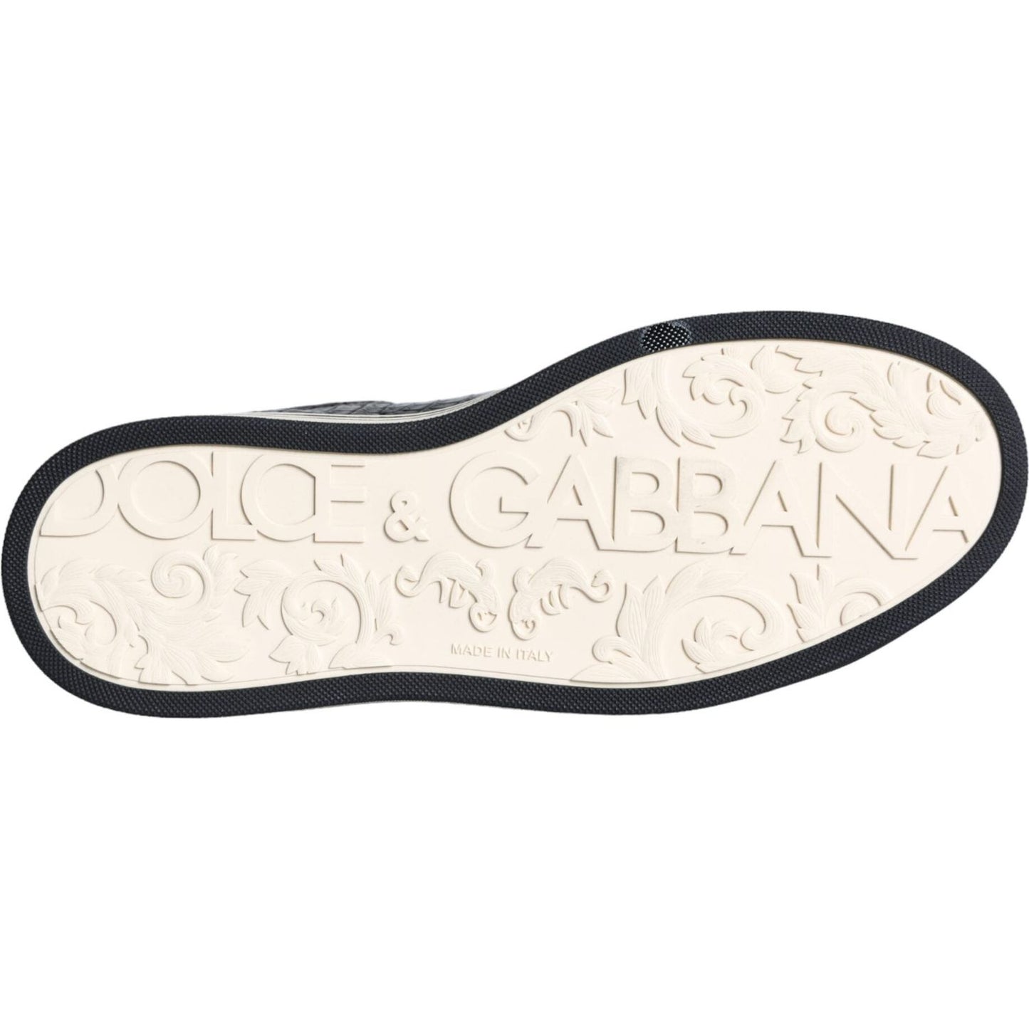 Dolce & Gabbana Black Leather Men Low Top Sneakers Shoes Dolce & Gabbana