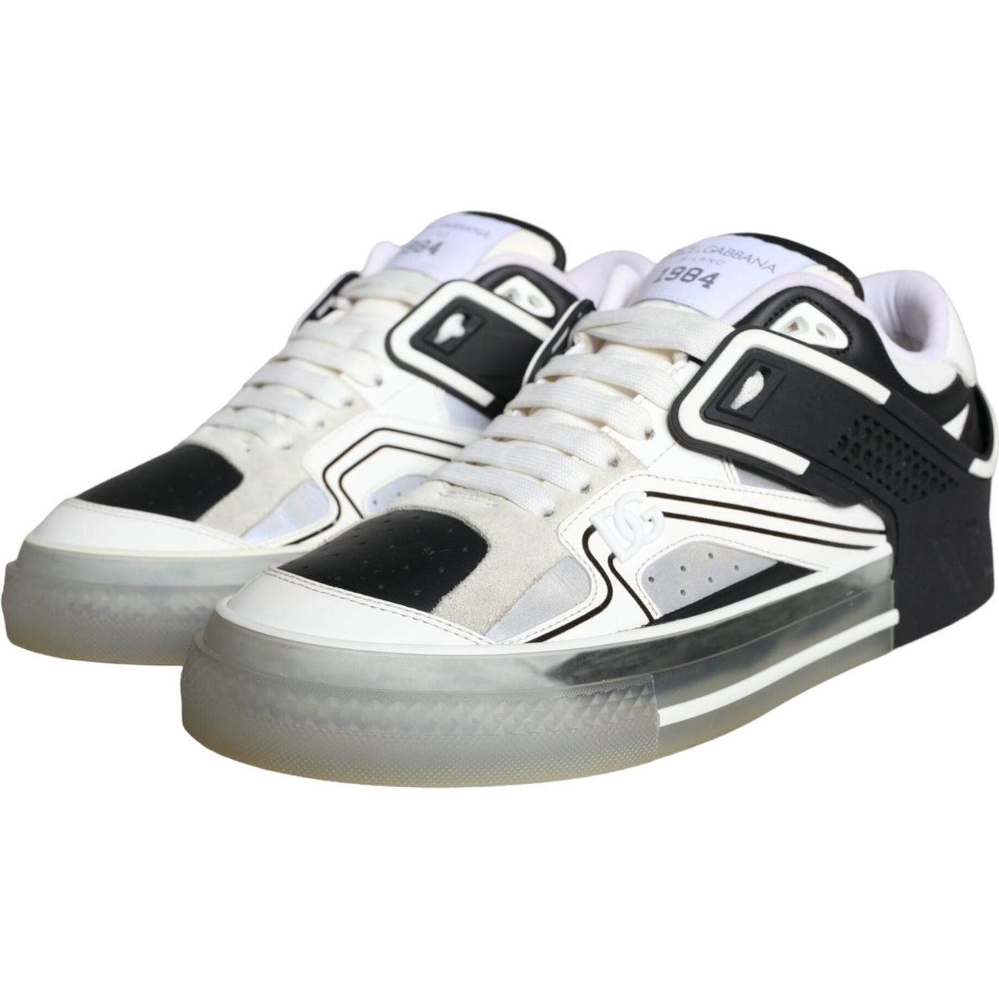 Dolce & Gabbana Black Silver Custom 2.Zero Low Top Sneakers Shoes Dolce & Gabbana