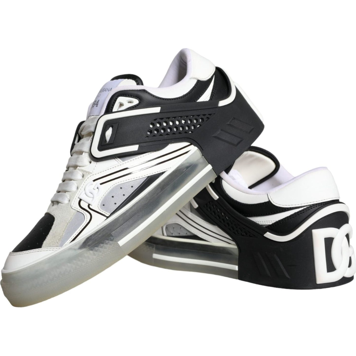 Dolce & Gabbana Black Silver Custom 2.Zero Low Top Sneakers Shoes Dolce & Gabbana