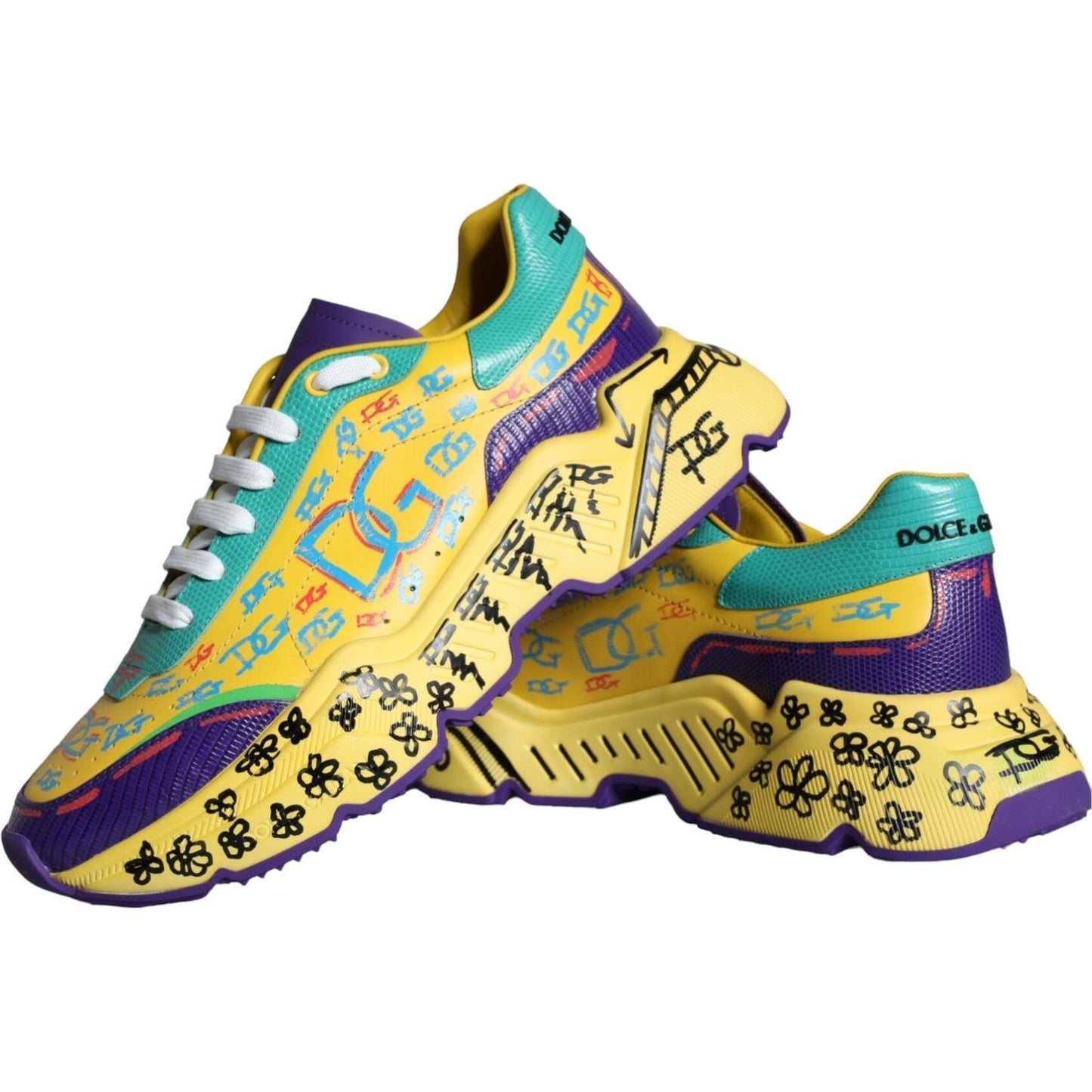 Dolce & Gabbana Multicolor Daymaster Hand Painted Men Sneakers Shoes Dolce & Gabbana