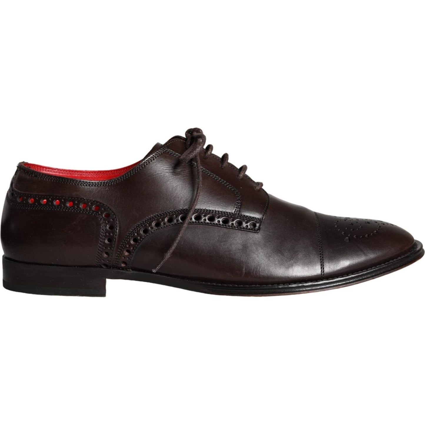 Dolce & Gabbana Brown Calfskin Leather Lace Up Oxford Shoes Dolce & Gabbana