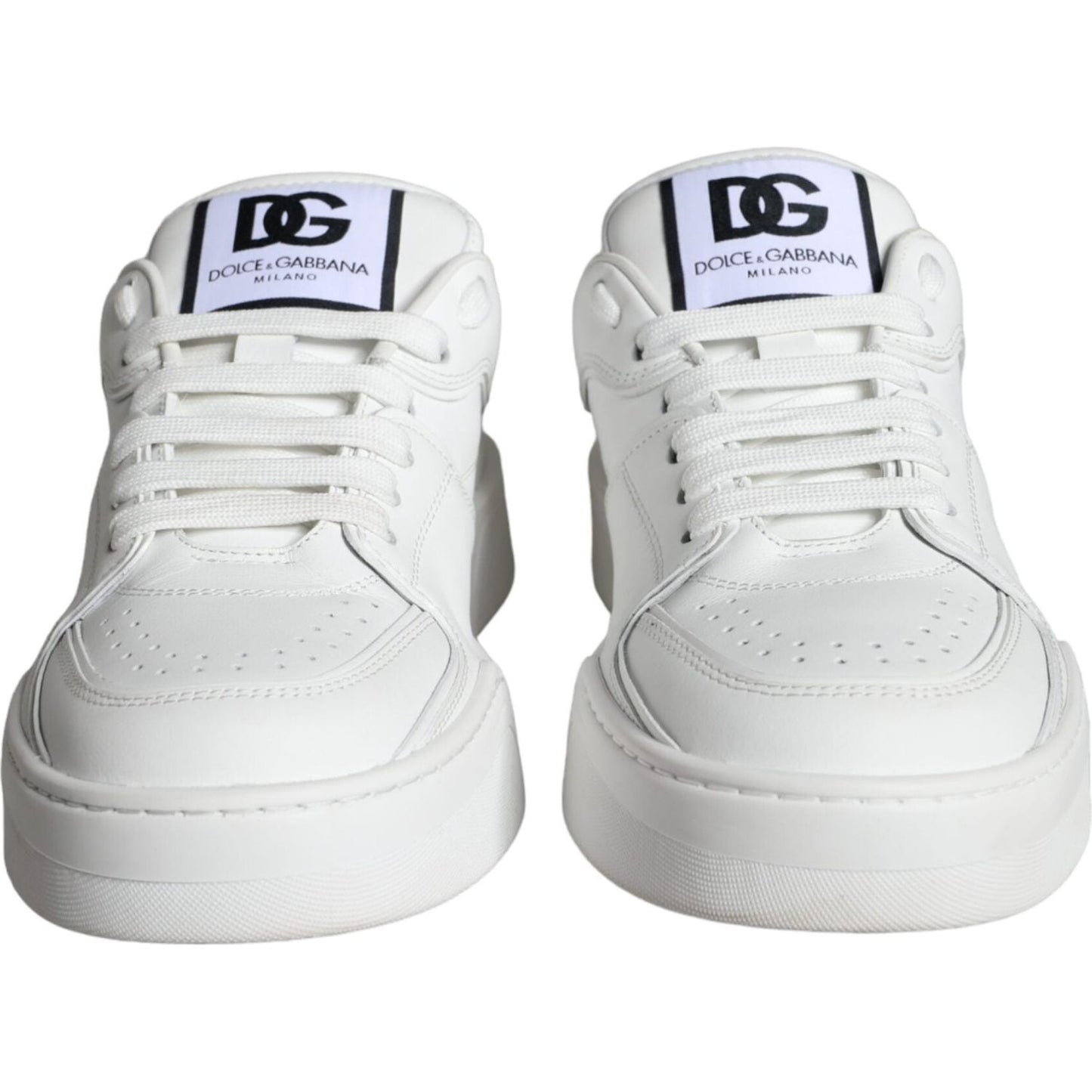 Dolce & Gabbana White Miami Leather Low Top Sneakers Shoes Dolce & Gabbana