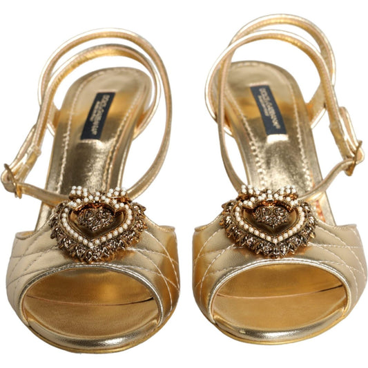 Dolce & Gabbana Gold Devotion Embellished Keira Sandals Shoes Dolce & Gabbana