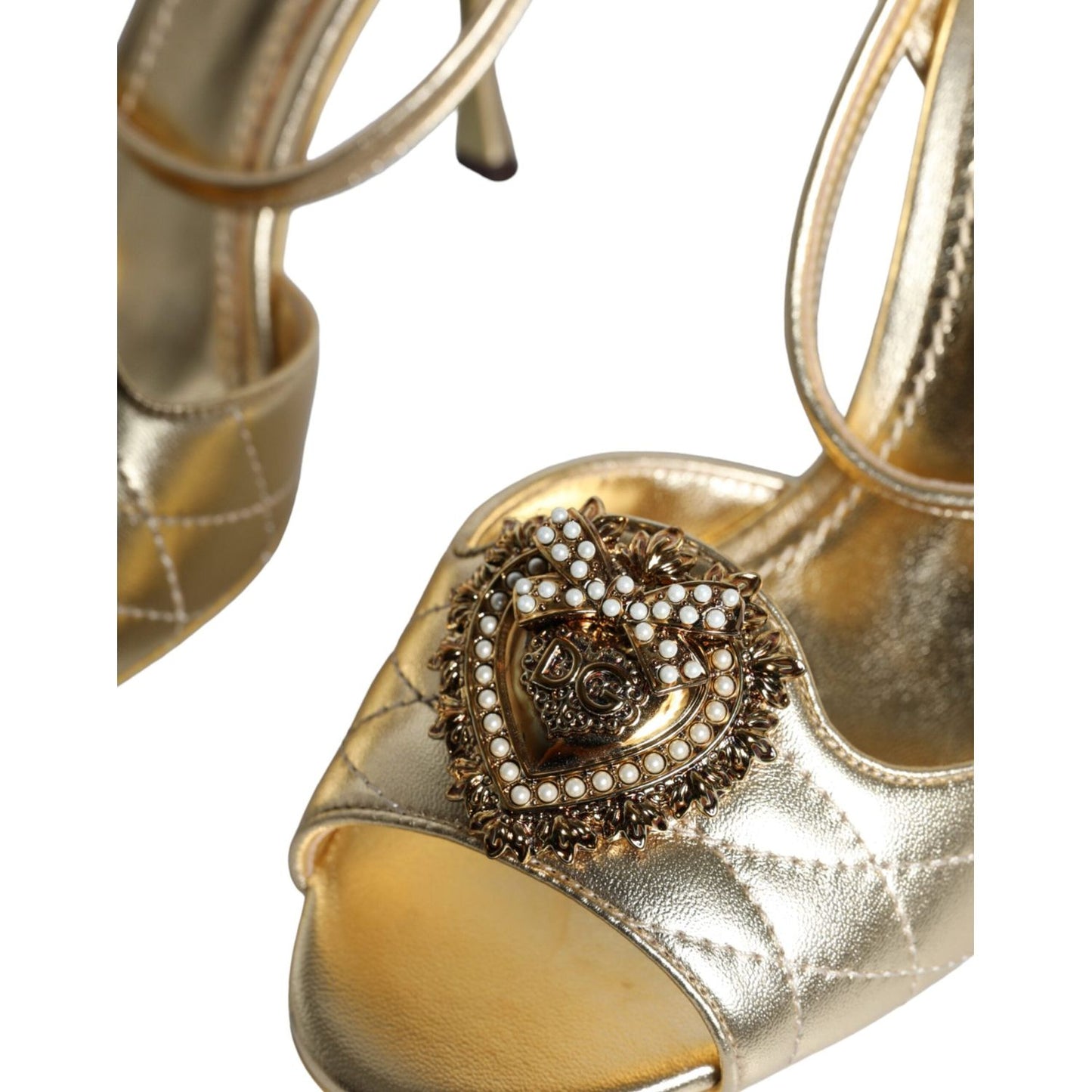 Dolce & Gabbana Gold Devotion Embellished Keira Sandals Shoes Dolce & Gabbana