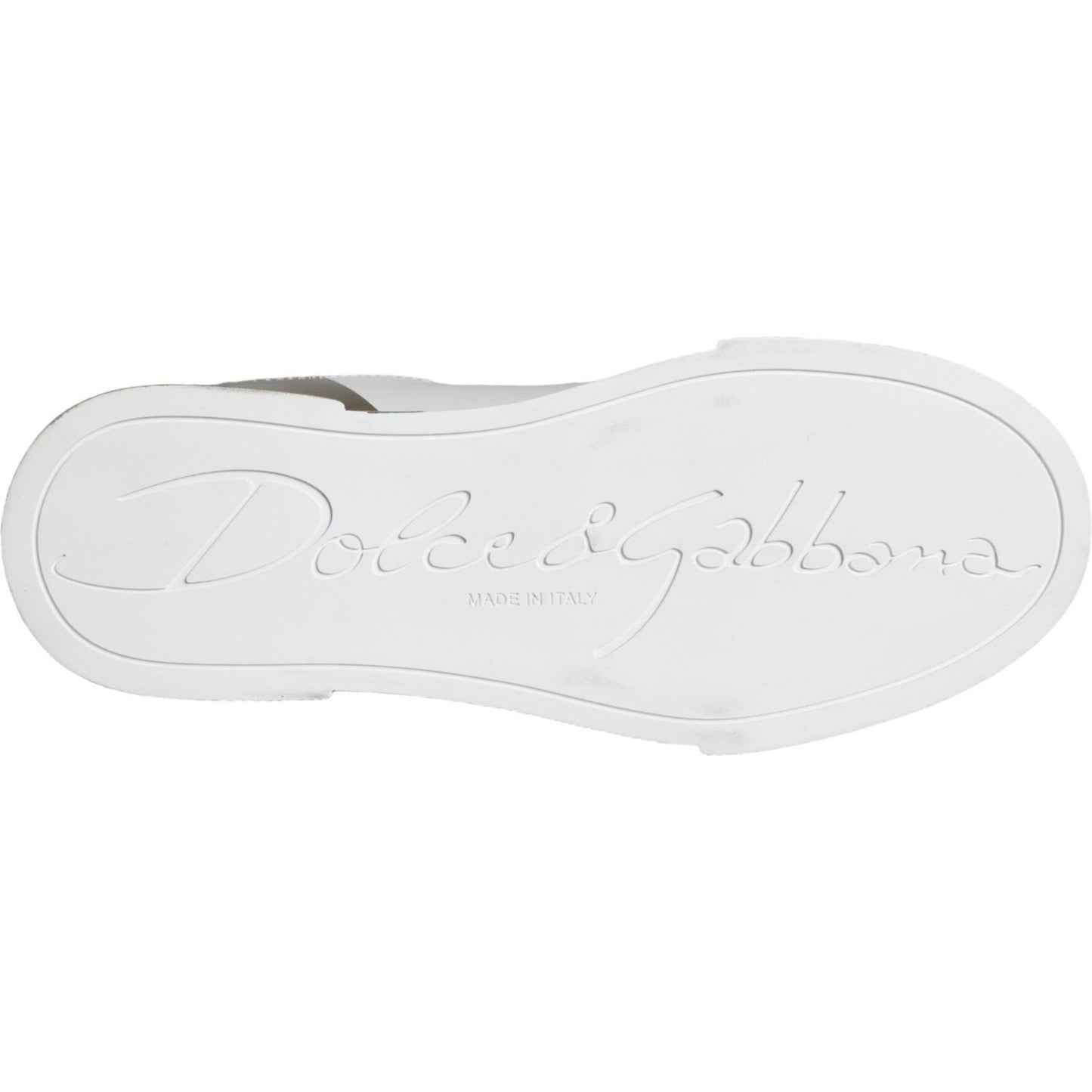 Dolce & Gabbana White Gold Portofino Low Top Leather Sneakers Shoes Dolce & Gabbana