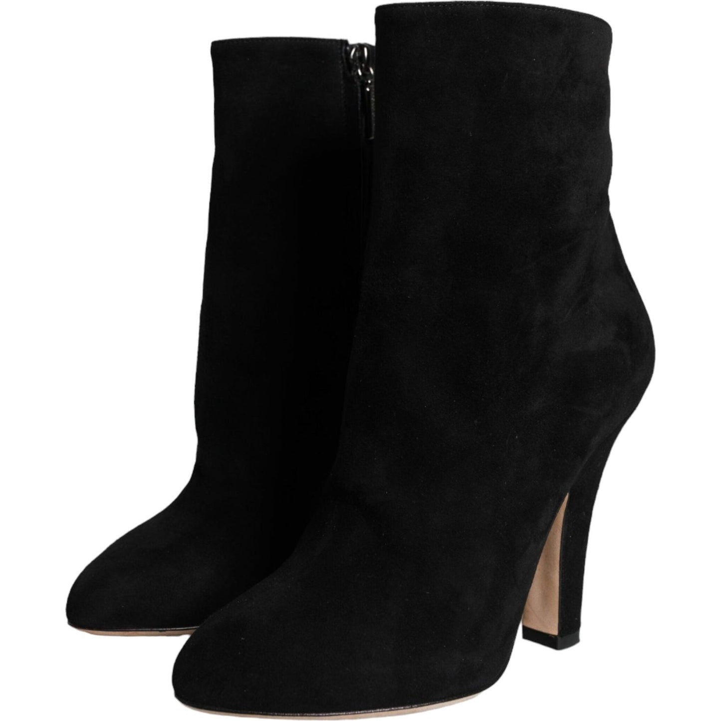 Dolce & Gabbana Black Suede Leather Mid Calf Boots Shoes Dolce & Gabbana