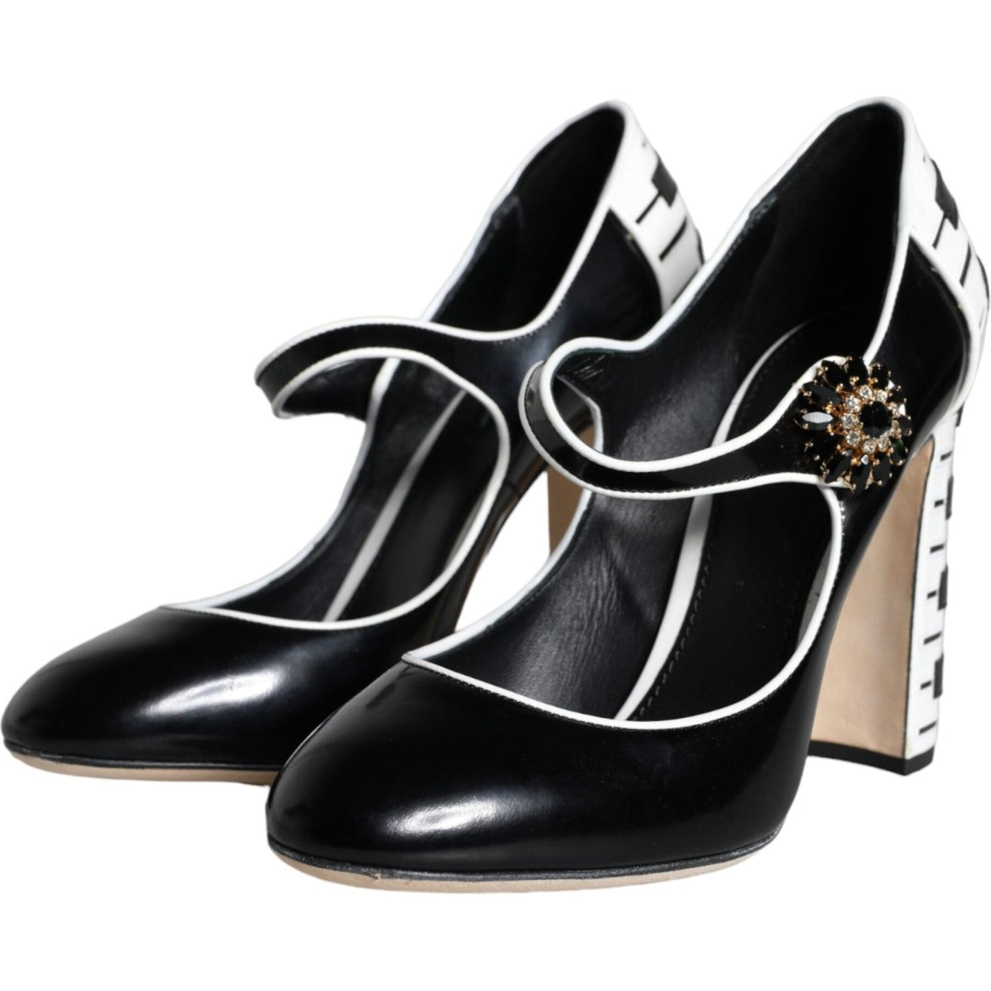 Dolce & Gabbana Black White Piano Keys Mary Janes Heels Shoes Dolce & Gabbana