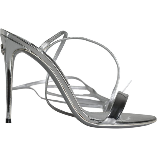 Dolce & Gabbana Metalic Silver Strap Stilettos Sandals Shoes Dolce & Gabbana