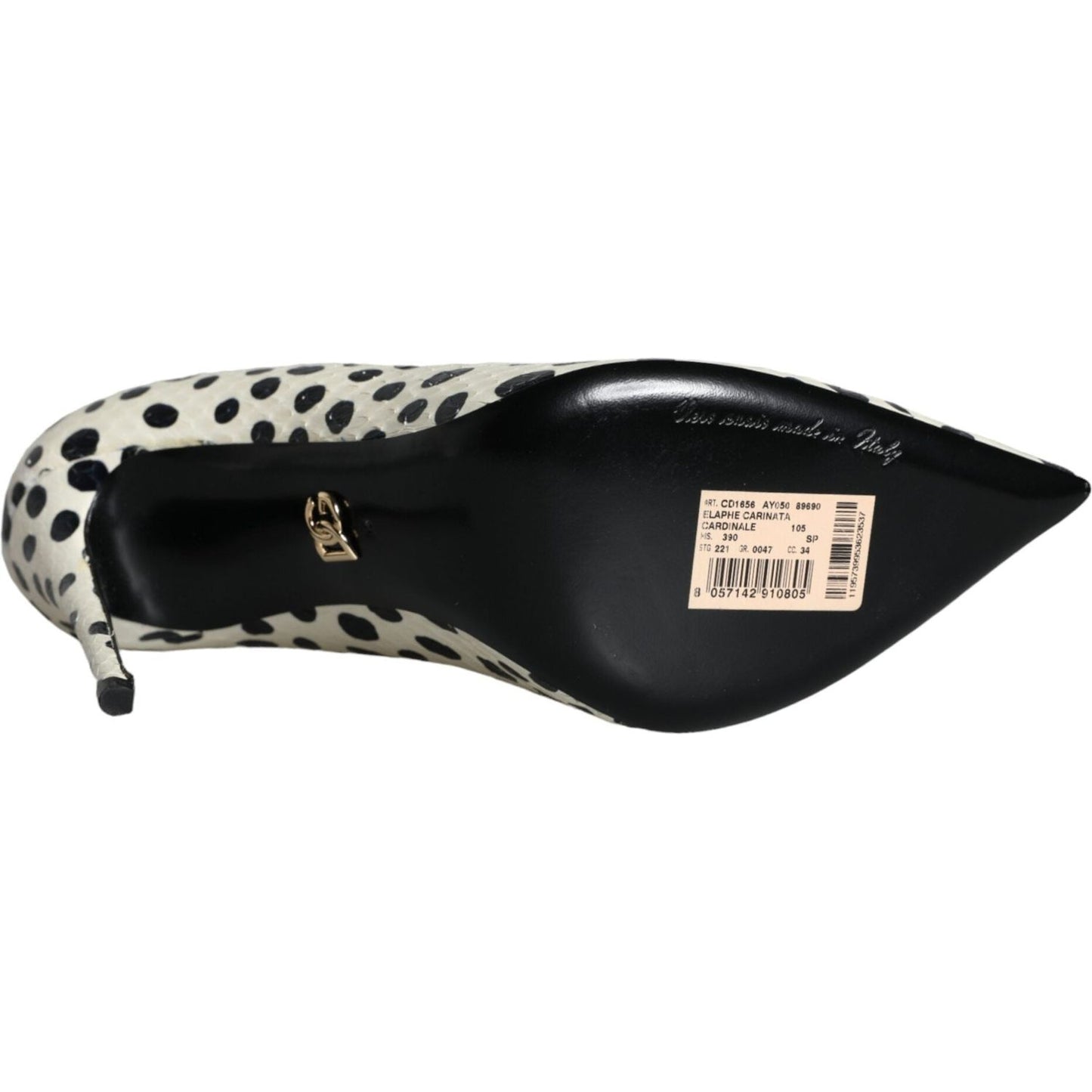 Dolce & Gabbana Black White Polka Dot Leather Pumps Shoes Dolce & Gabbana