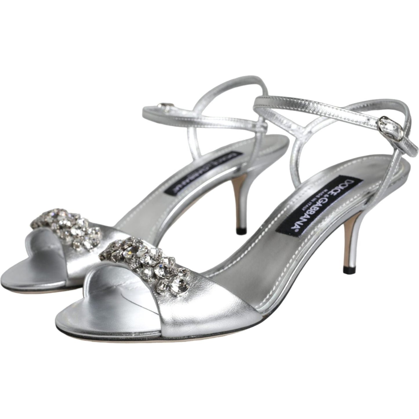 Dolce & Gabbana Silver Crystal AnkleStrap Keira Sandals Shoes Dolce & Gabbana