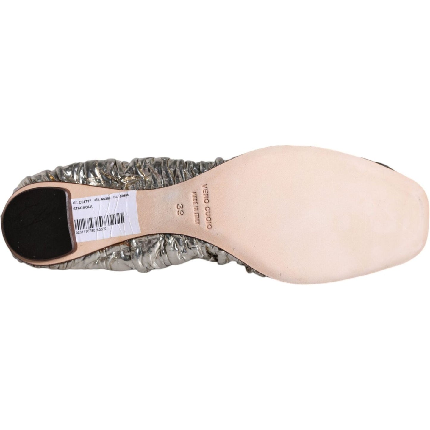 Dolce & Gabbana Silver Patent Leather Scrunch Ballet Flats Shoes Dolce & Gabbana