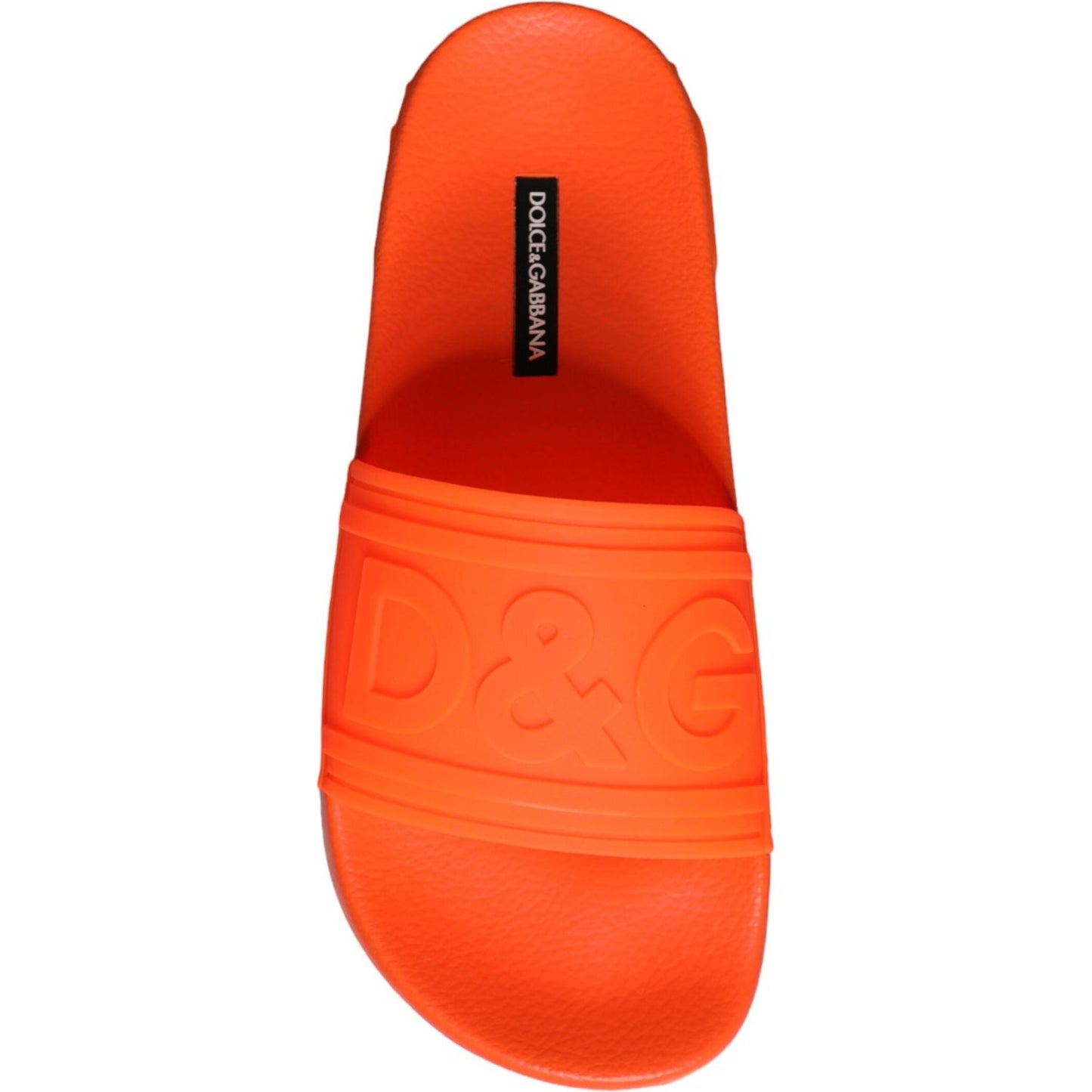 Dolce & Gabbana Orange Rubber Slides Sandals Beachwear Shoes Dolce & Gabbana