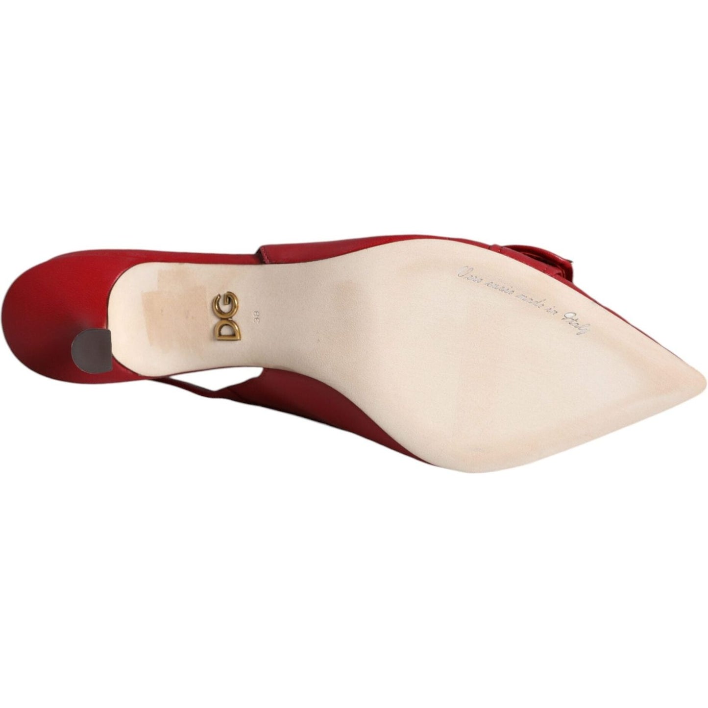 Dolce & Gabbana Red Devotion Leather Heels Slingback Shoes Dolce & Gabbana