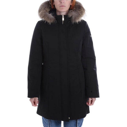 Yes Zee Black Nylon Women Parka Yes Zee