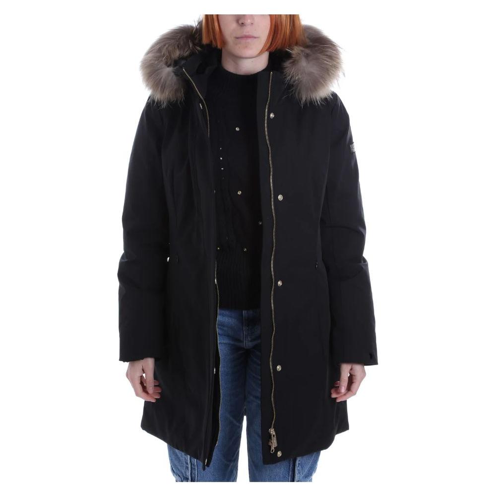 Yes Zee Black Nylon Women Parka Yes Zee