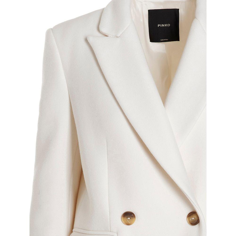 PINKO White Wool Jackets & Coat PINKO