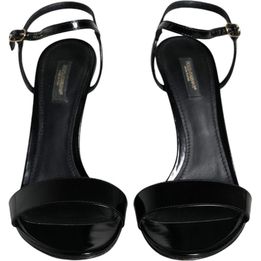 Dolce & Gabbana Black KEIRA Heels Ankle Strap Sandals Shoes