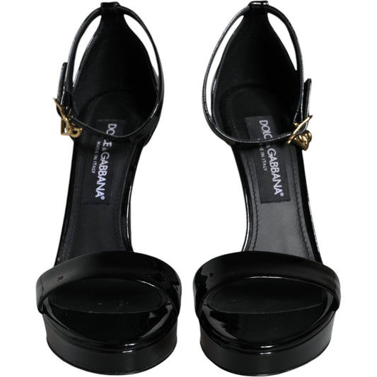 Dolce & Gabbana Black KEIRA Heels Ankle Strap Sandals Shoes