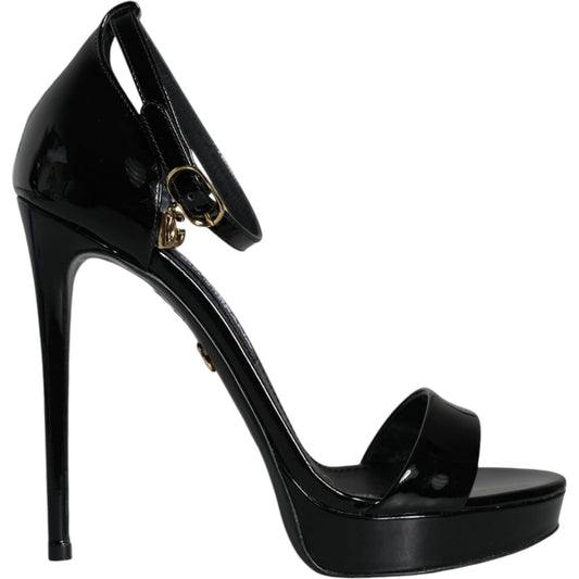 Dolce & Gabbana Black KEIRA Heels Ankle Strap Sandals Shoes