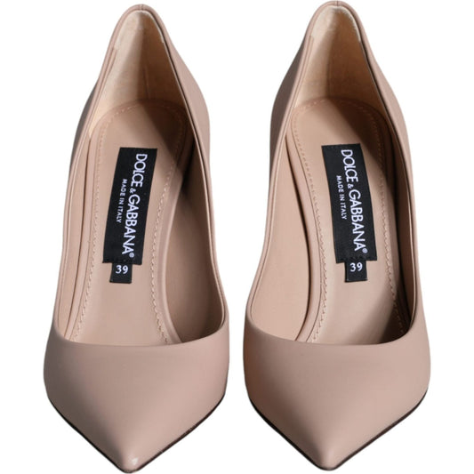 Dolce & Gabbana Beige Leather Stiletto Heels Pumps Shoes