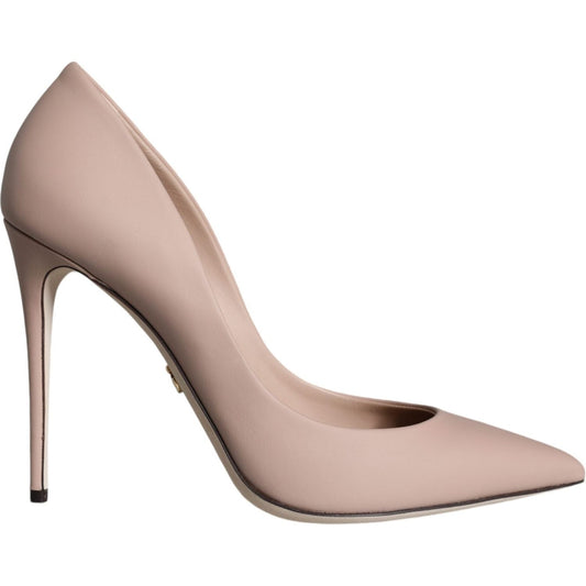 Dolce & Gabbana Beige Leather Stiletto Heels Pumps Shoes