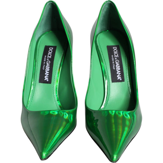 Dolce & Gabbana Green Patent Leather High Heels Pumps Shoes