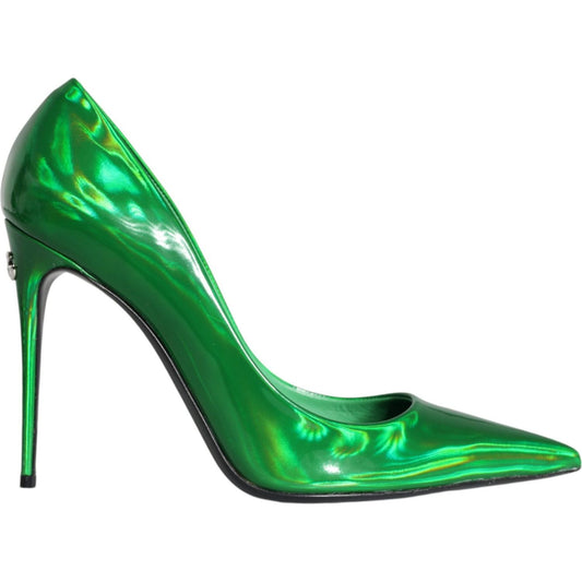 Dolce & Gabbana Green Patent Leather High Heels Pumps Shoes