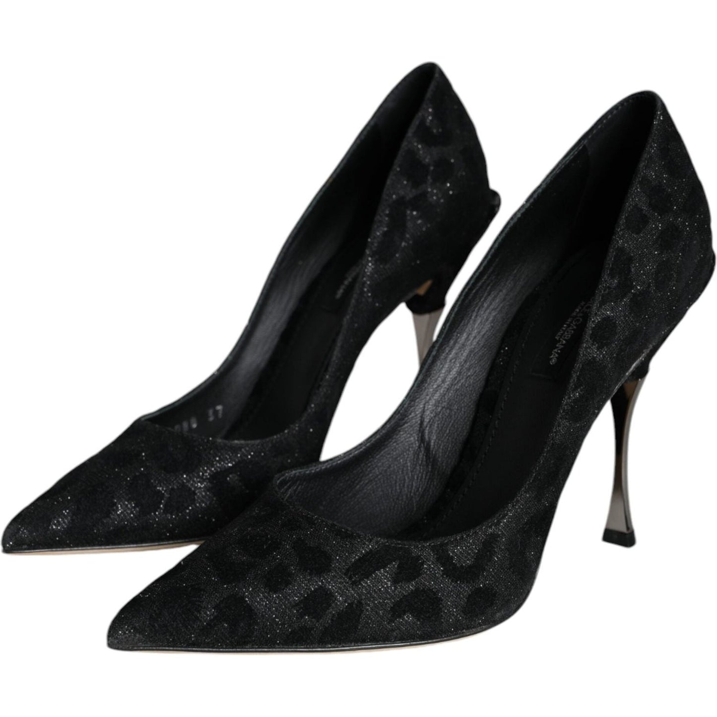 Dolce & Gabbana Black Leopard Lurex High Heels Pumps Shoes Dolce & Gabbana