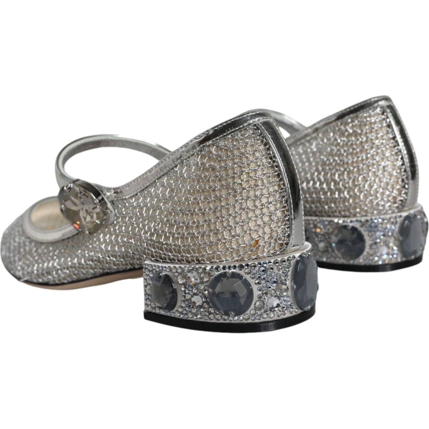 Dolce & Gabbana Silver Mesh Crystal Mary Jane Pumps Shoes Dolce & Gabbana