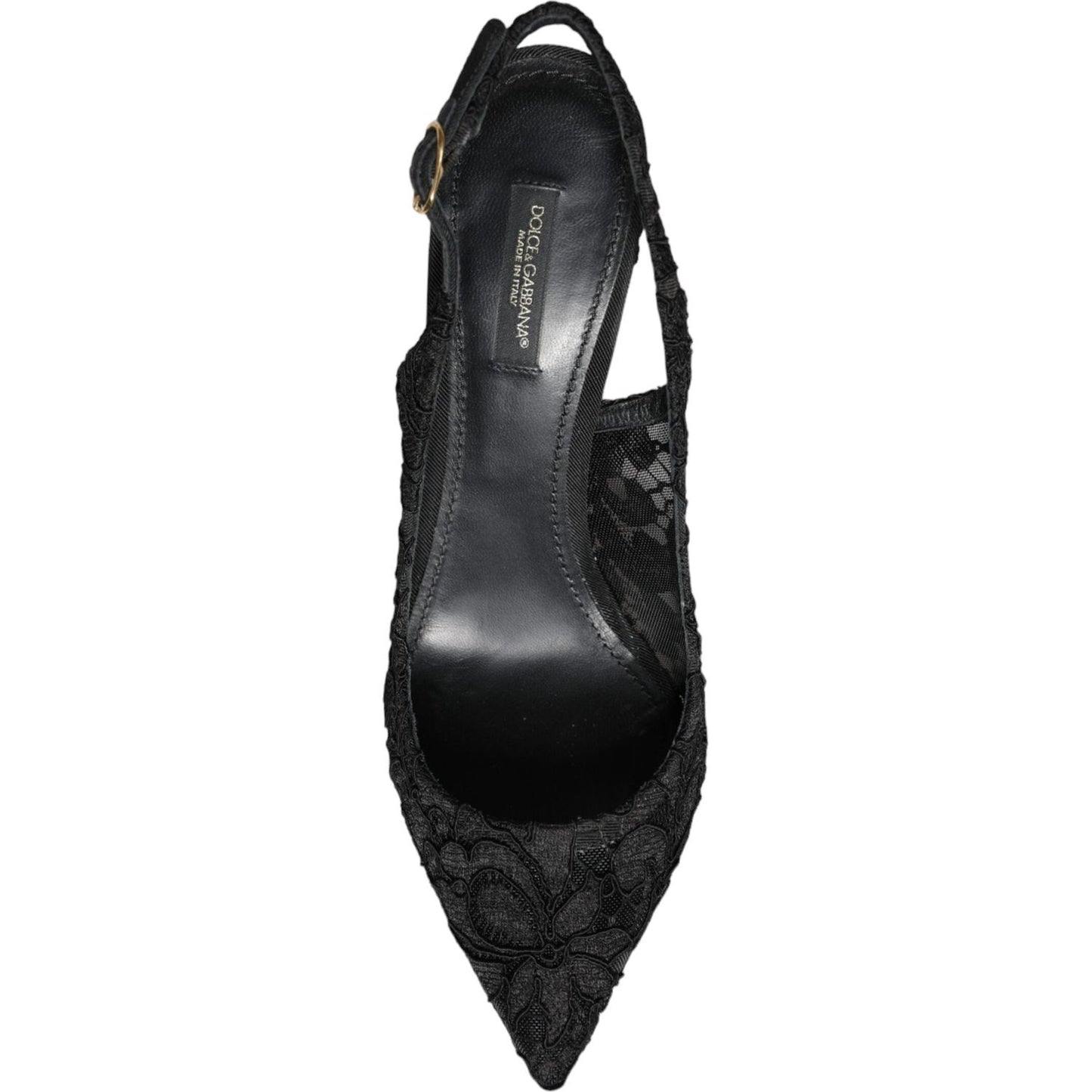 Dolce & Gabbana Black Taormina Lace Bellucci Slingbacks Shoes Dolce & Gabbana