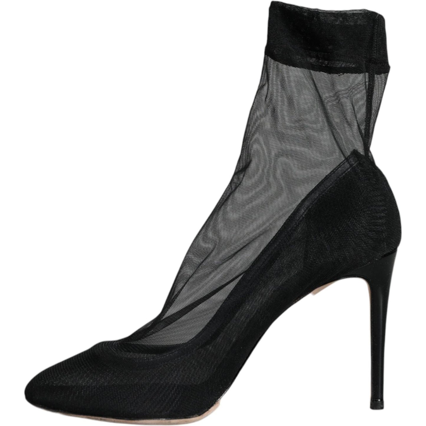 Dolce & Gabbana Black Tulle Stretch Ankle Boots Pumps Shoes Dolce & Gabbana