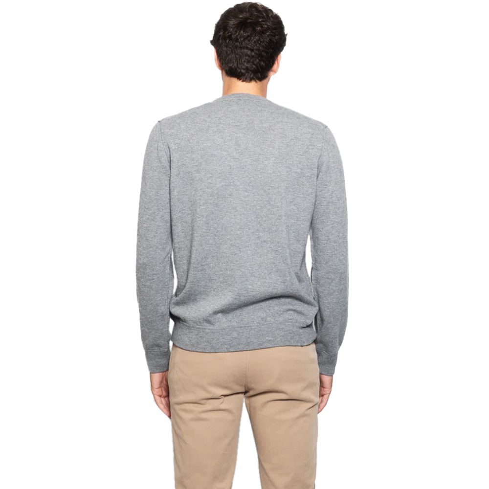 Alpha Studio Gray Wool Mens Crewneck Sweater Alpha Studio