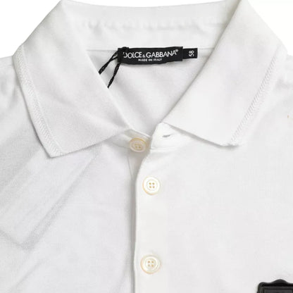 Dolce & Gabbana White Logo Collared Short Sleeve T-shirt Dolce & Gabbana